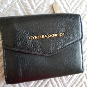 Cynthia Rowley Black Leather Small Wallet Bi Fold
